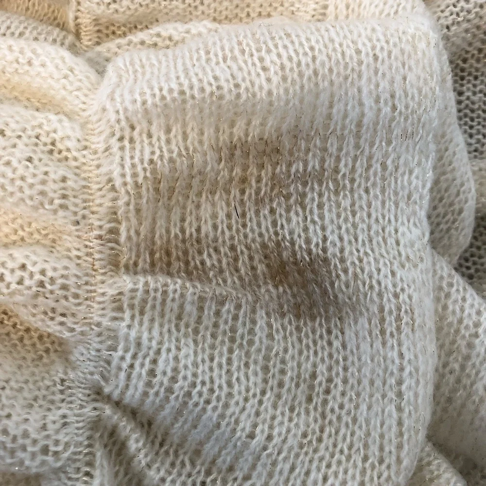NWT CALVIN KLEIN Infinity Scarf Women's O/S Off White/Gold Ruffled Elastic